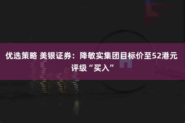 优选策略 美银证券：降敏实集团目标价至52港元 评级“买入”
