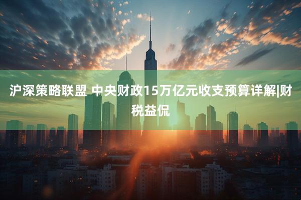 沪深策略联盟 中央财政15万亿元收支预算详解|财税益侃